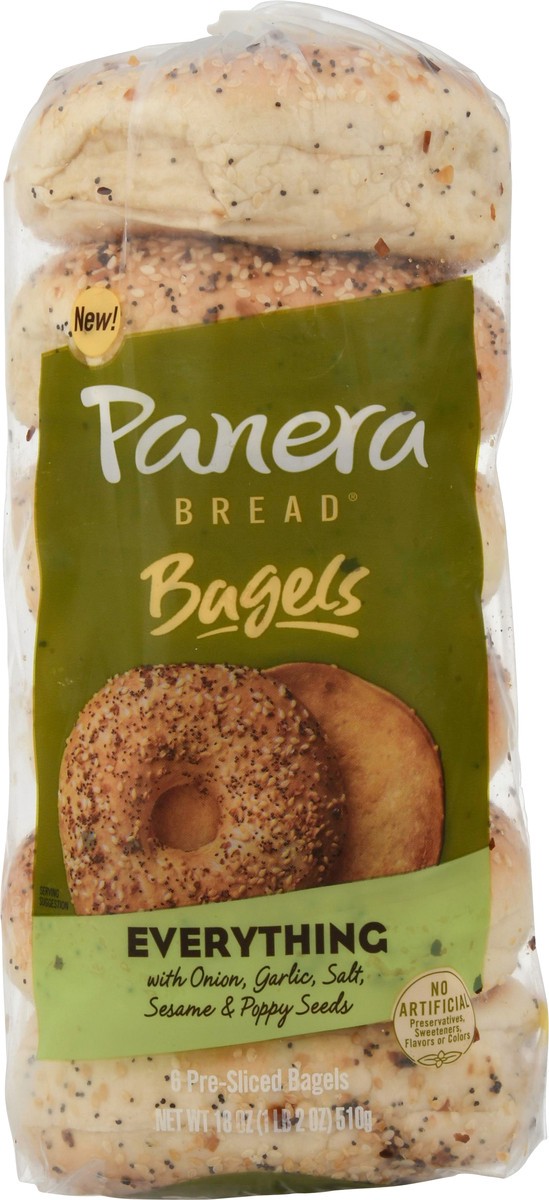 slide 7 of 9, Panera Bread Bagels, Pre-Sliced, Everything, 6 ct