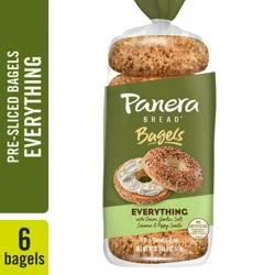 Panera Bread Bagels, Pre-Sliced, Everything