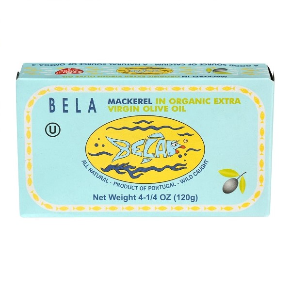 slide 1 of 1, Bela-Olhao Mackerel In Organic Extra Virgin Olive Oil, 4.25 oz