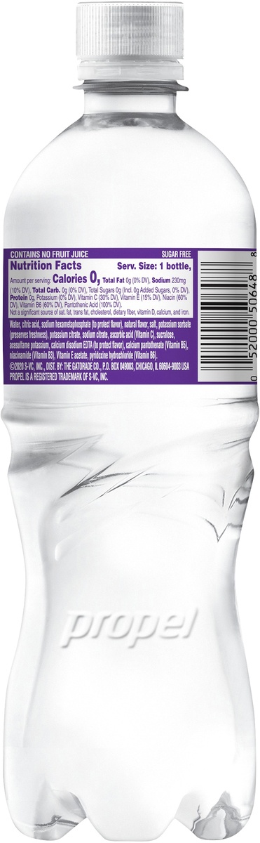 slide 6 of 7, Propel Zero Grape Nutrient Enhanced Water Bottles, 6 ct; 16.9 fl oz