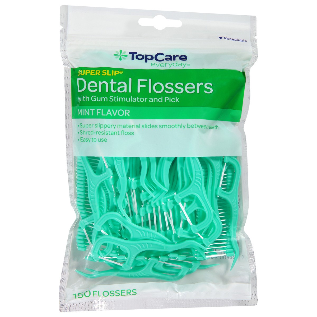 slide 7 of 9, TopCare Everyday Super Slip Mint Flavor Dental Flossers 150 ea, 150 ct