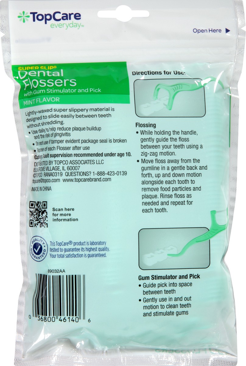 slide 3 of 9, TopCare Everyday Super Slip Mint Flavor Dental Flossers 150 ea, 150 ct