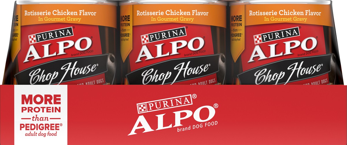 slide 9 of 9, Purina ALPO Gravy Wet Dog Food Variety Pack, Chop House T-Bone Steak & Rotisserie Chicken Flavor, 9.75 lb