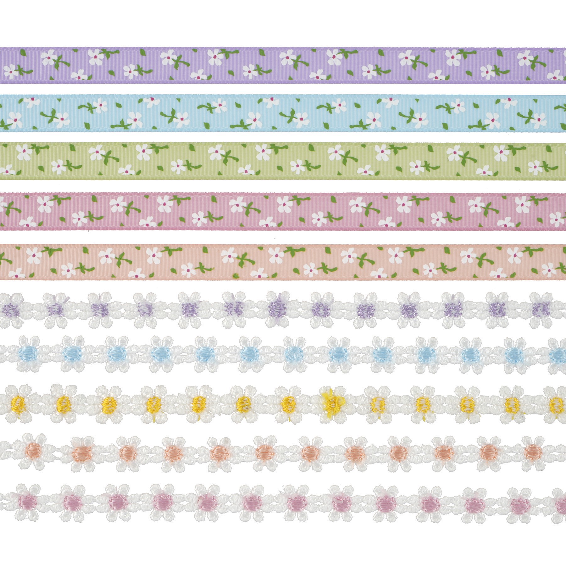 slide 2 of 3, 3/8" X 2yd. Daisies Value Pack Ribbon By Celebrate It, 3/8 in x 2 yd