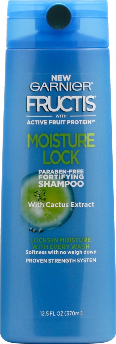 slide 5 of 6, Garnier with Active Protein Moisture Lock Fortifying Shampoo with Cactus Extract, 12.5 oz
