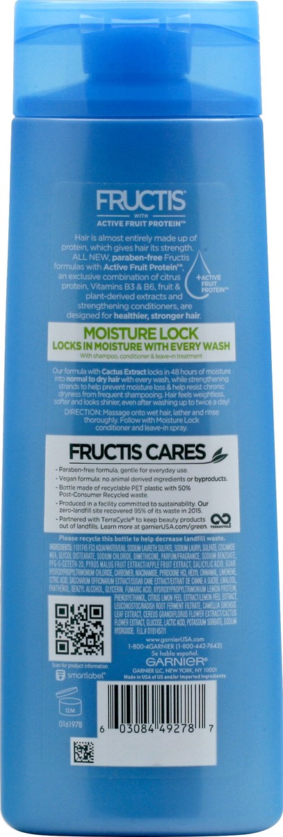 slide 6 of 6, Garnier with Active Protein Moisture Lock Fortifying Shampoo with Cactus Extract, 12.5 oz