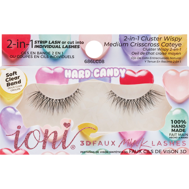 slide 1 of 1, IONI COSMETICS Ioni Lash Candy 2-In1 Cluster Wispy False Lashes, Medium Crisscross Cateye, 1 ct