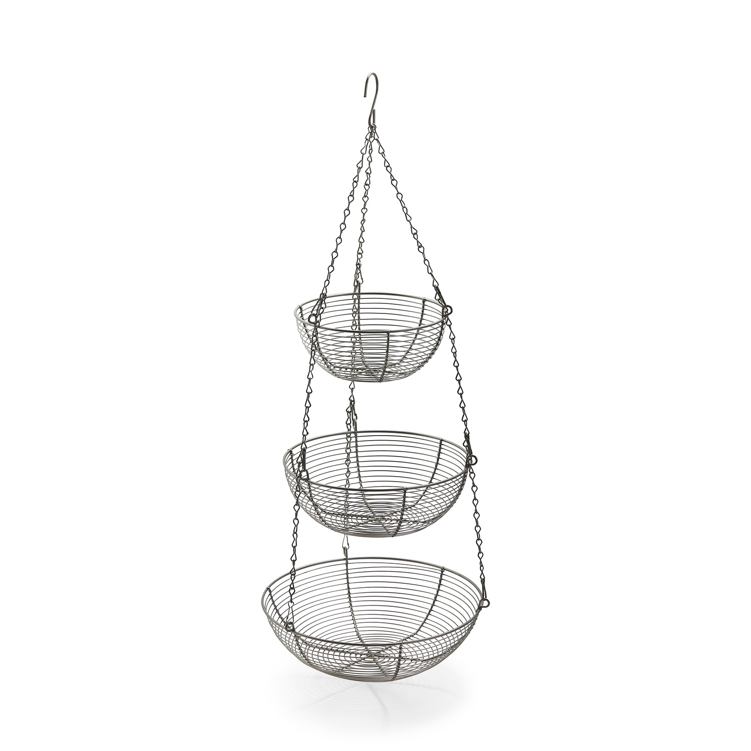 slide 1 of 1, Sur La Table Three-Tier Hanging Basket, Aluminum, 1 ct