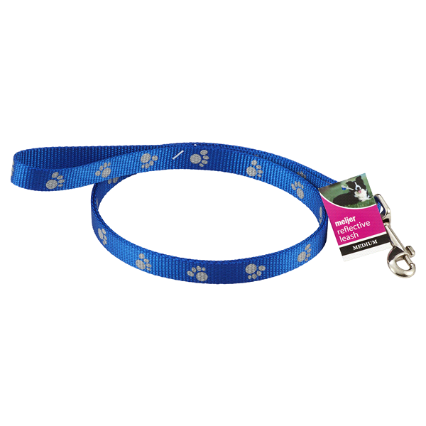 slide 1 of 1, Meijer Dog Leash, Reflective, Blue, Medium, 1 ct