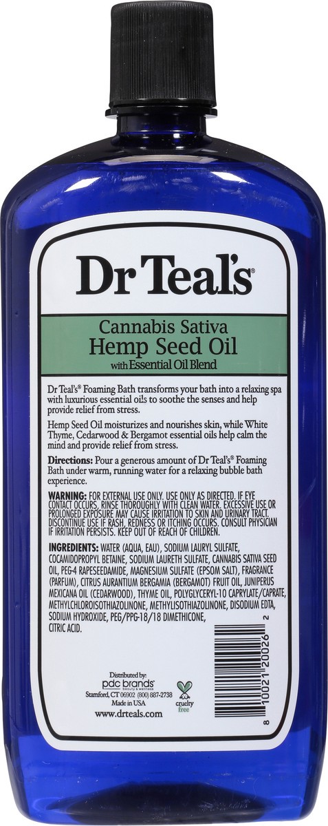 slide 5 of 9, Dr. Teal's Cannabis Sativa Hemp Seed Oil Foaming Bath with Pure Epsom Salt 34 fl oz, 34 fl oz
