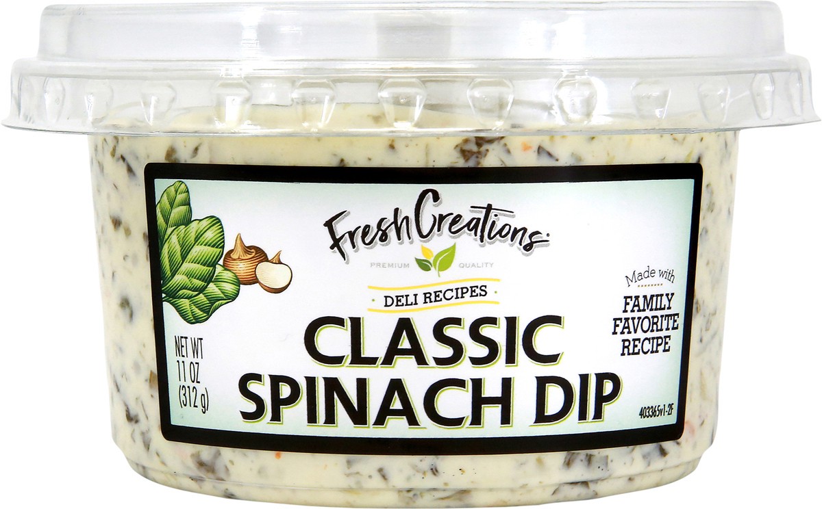 slide 11 of 12, Fresh Creations Classic Spinach Dip, 11 oz