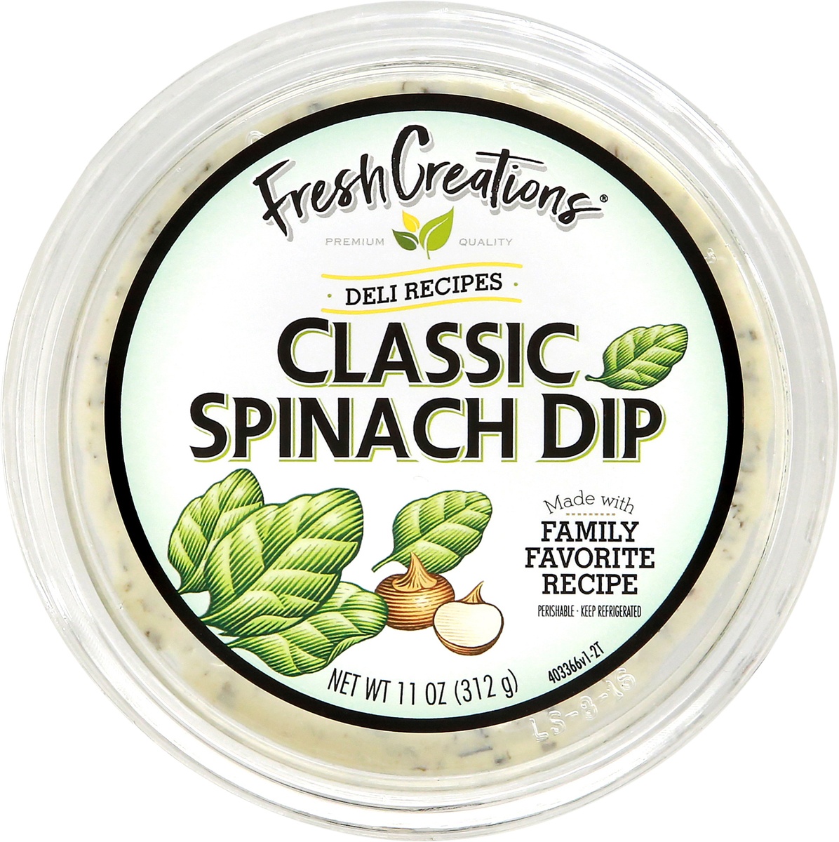 slide 6 of 11, Fresh Creations Classic Spinach Dip, 11 oz