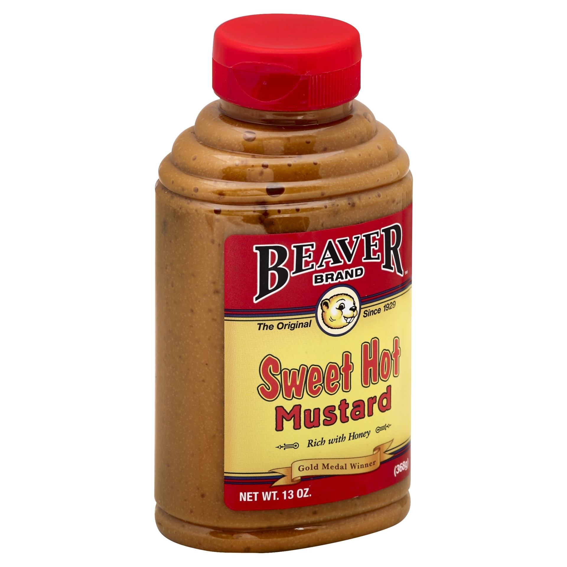 slide 1 of 2, Beaver Hot Sweet Mustard, 12 oz