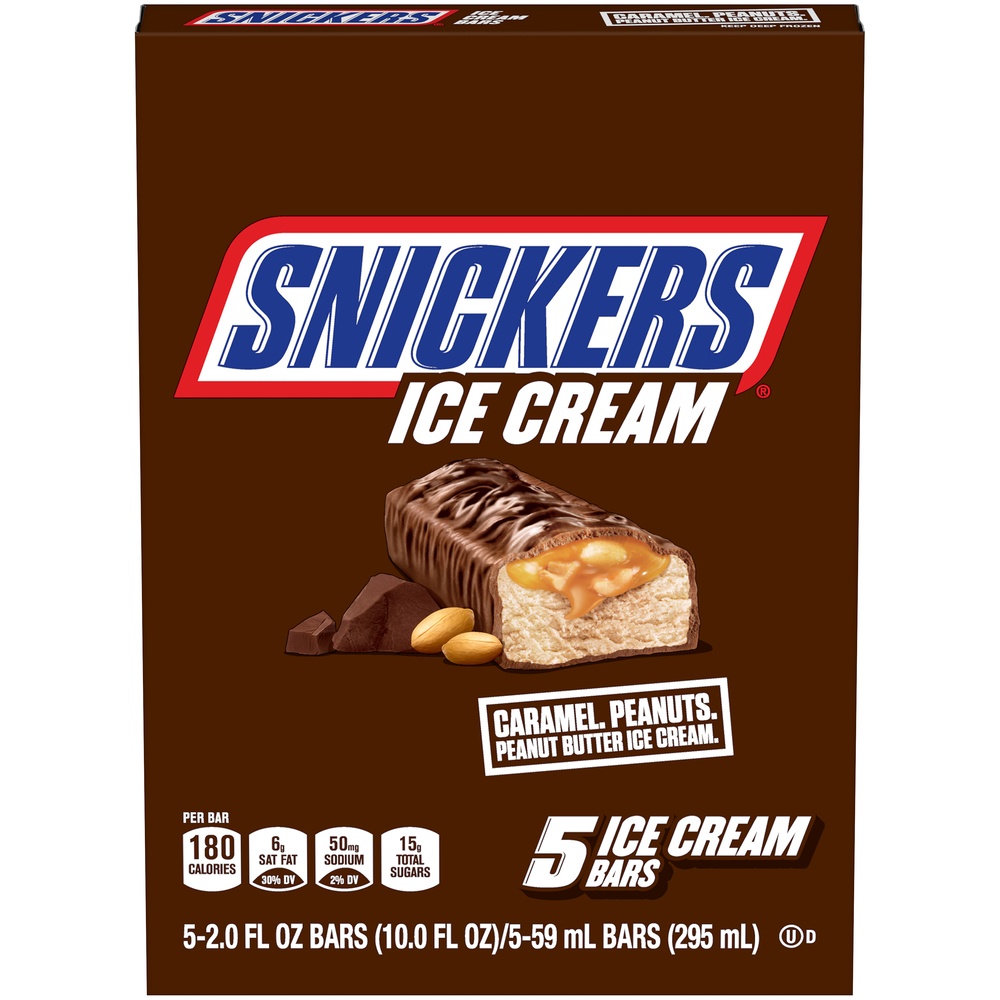 slide 1 of 1, Snickers Ice Cream Bars 5 ea, 5 ct