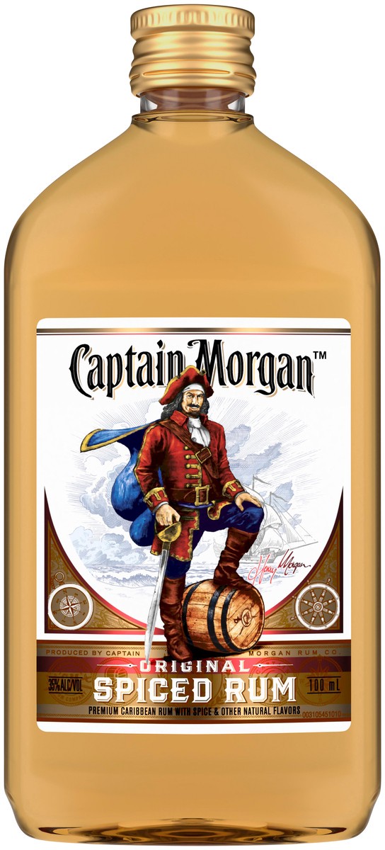 slide 1 of 4, Captain Morgan Original Spiced Rum, 100 ml