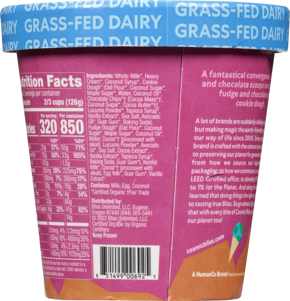 slide 14 of 14, Cosmic Bliss Organic Twisted Cookie Dough Ice Cream 14 fl oz, 14 fl oz