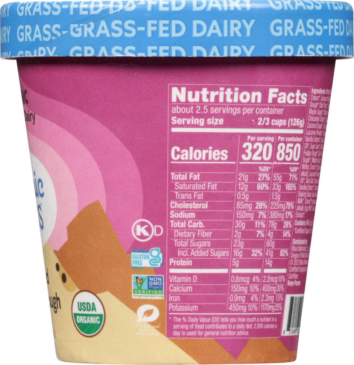 slide 4 of 14, Cosmic Bliss Organic Twisted Cookie Dough Ice Cream 14 fl oz, 14 fl oz