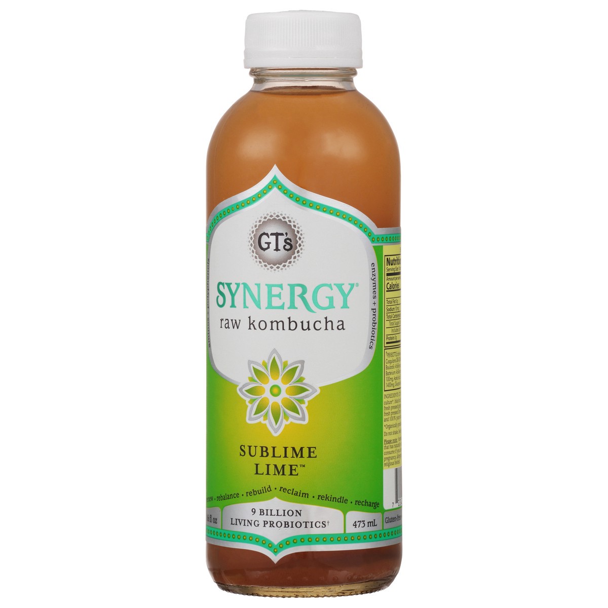 slide 3 of 9, GT's Gt's Synergy Organic & Raw Kombucha Sublime Lime, 16 fl oz