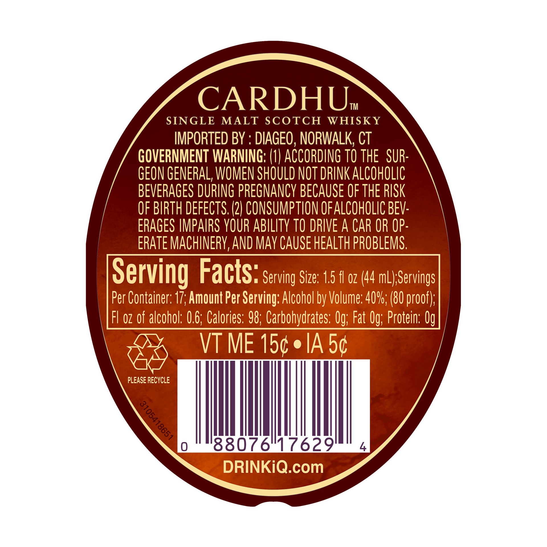 slide 5 of 5, Cardhu 12 Year Old Single Malt Scotch Whisky, 750 mL, 750 ml