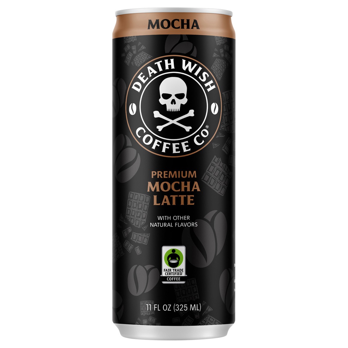 slide 1 of 9, Death Wish Coffee Co. Death Wish Coffee, Premium Mocha Latte, 100% Colombian Cold Brew Fair Trade™ Coffee, 11oz Can, 11 fl oz
