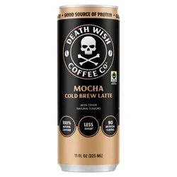Death Wish Coffee Co. Death Wish Coffee, Premium Mocha Latte, 100% Colombian Cold Brew Fair Trade™ Coffee, 11oz Can