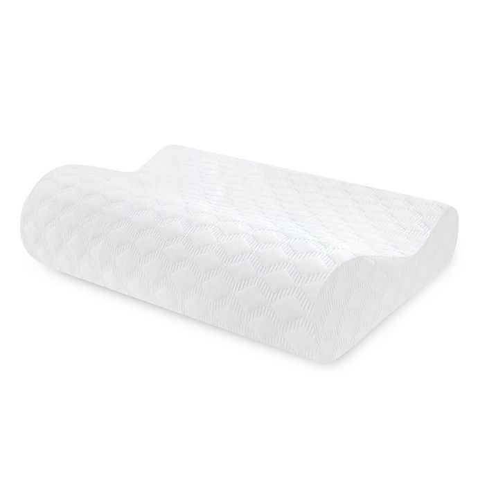 slide 1 of 10, Therapedic Classic Contour Side/Back Sleeper Memory Foam Pillow - White, 1 ct