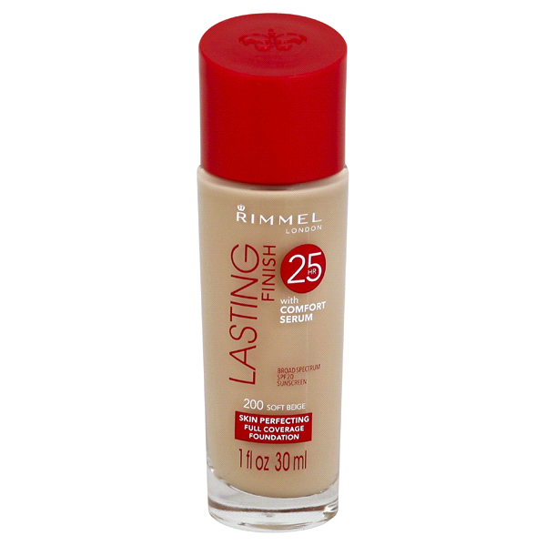 slide 1 of 1, Rimmel London Lasting Finish Foundation, Soft Beige, 1 oz