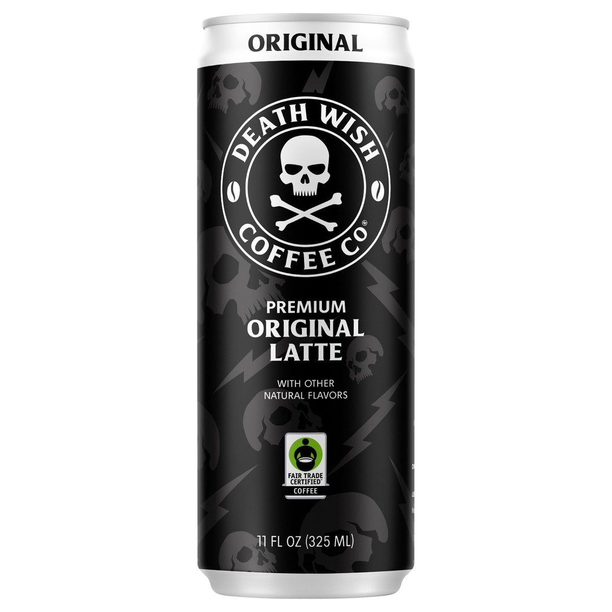 slide 7 of 9, Death Wish Coffee Co. Death Wish Coffee, Premium Original Latte, 100% Colombian Cold Brew Fair Trade™ Coffee, 11oz Can, 11 fl oz