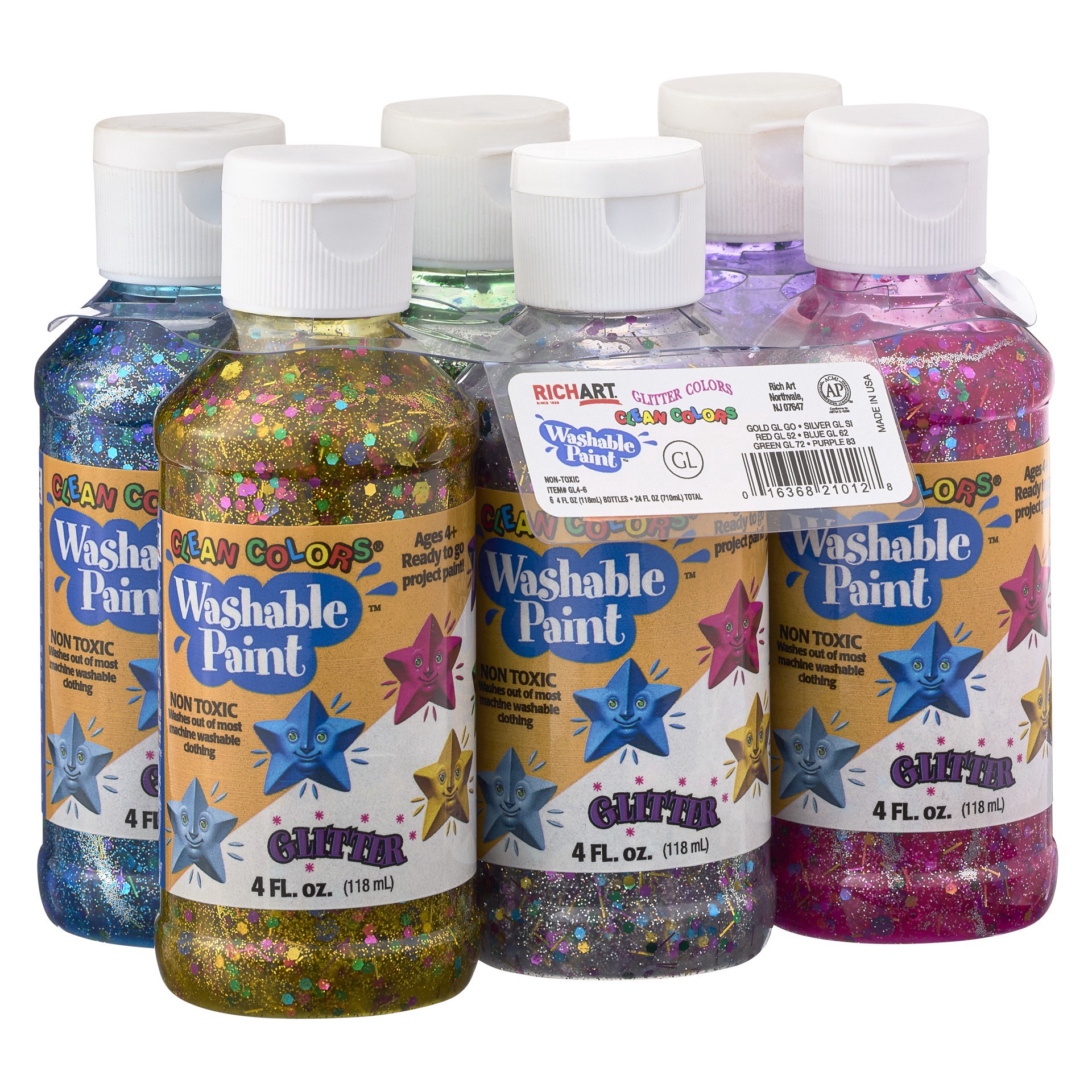 slide 3 of 3, Sargent Art Art-Time Tempera Paint 6 ea, 4 fl oz