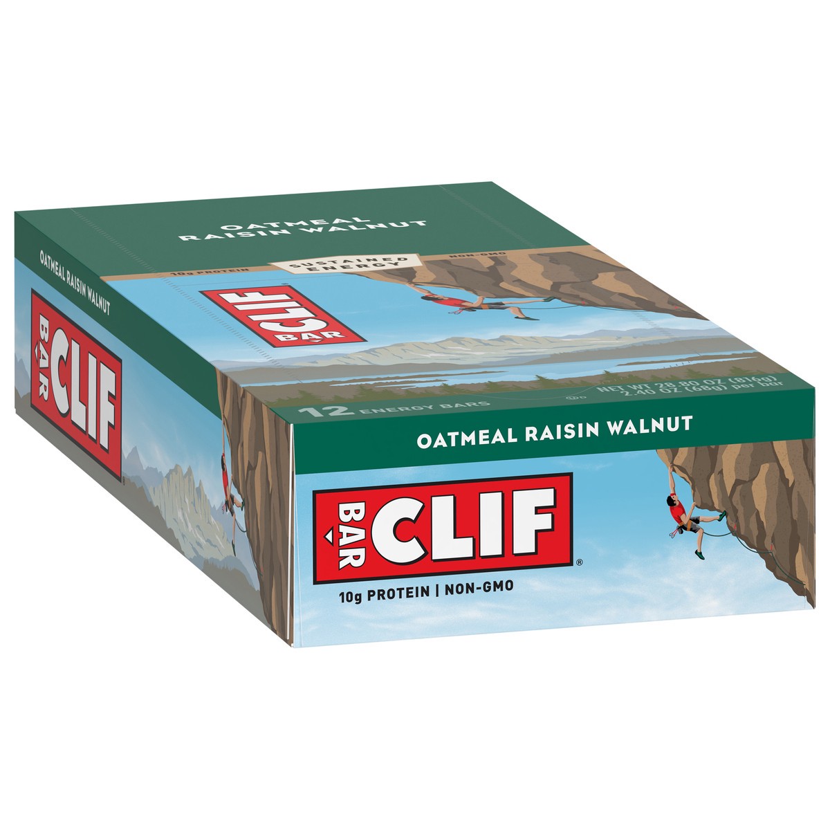 slide 8 of 9, CLIF BAR - Oatmeal Raisin Walnut - Made with Organic Oats - 10g Protein - Non-GMO - Plant Based - Energy Bars - 2.4 oz. (12 Count), 28.8 oz