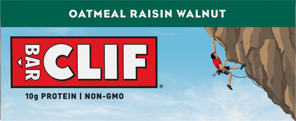 slide 6 of 9, CLIF BAR - Oatmeal Raisin Walnut - Made with Organic Oats - 10g Protein - Non-GMO - Plant Based - Energy Bars - 2.4 oz. (12 Count), 28.8 oz