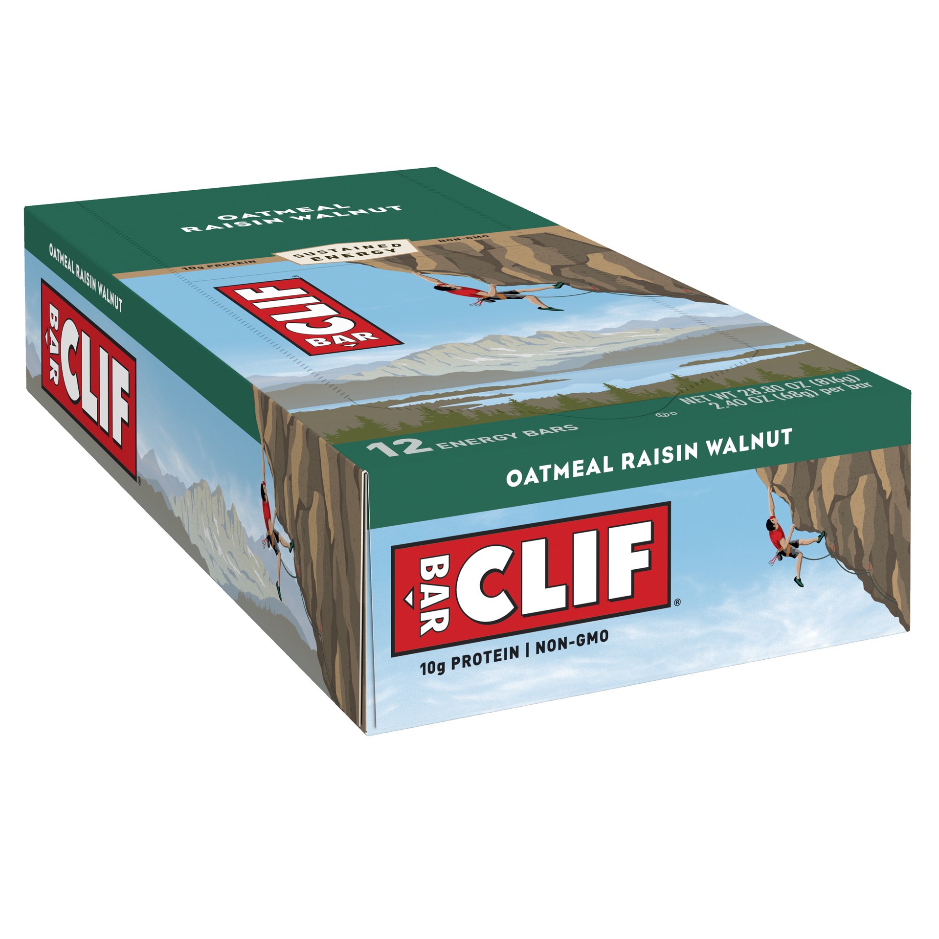 slide 1 of 9, CLIF BAR - Oatmeal Raisin Walnut - Made with Organic Oats - 10g Protein - Non-GMO - Plant Based - Energy Bars - 2.4 oz. (12 Count), 28.8 oz