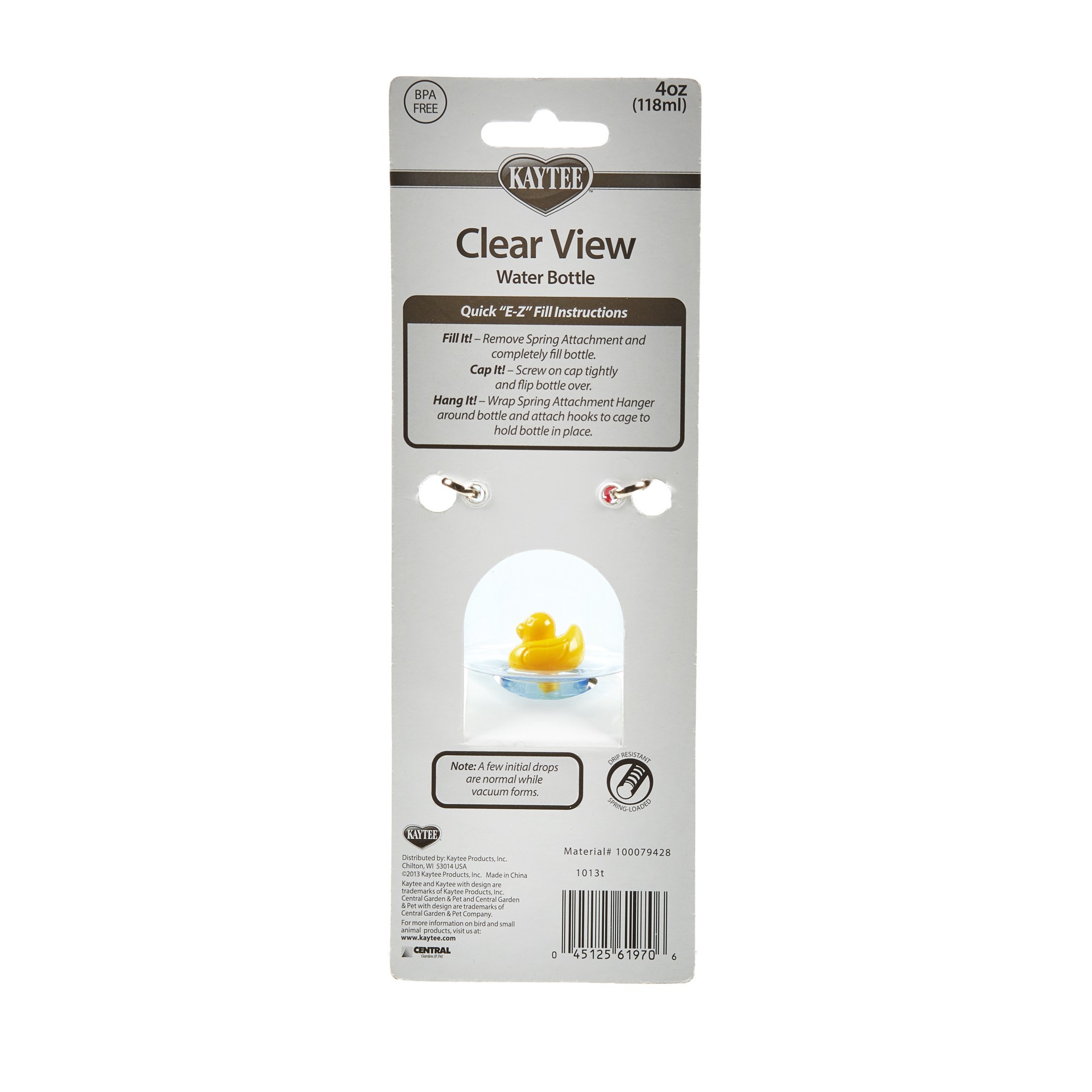 slide 5 of 8, Kaytee Hard Goods Kaytee Clear Water Bottle, Single 4 oz, 1 ct