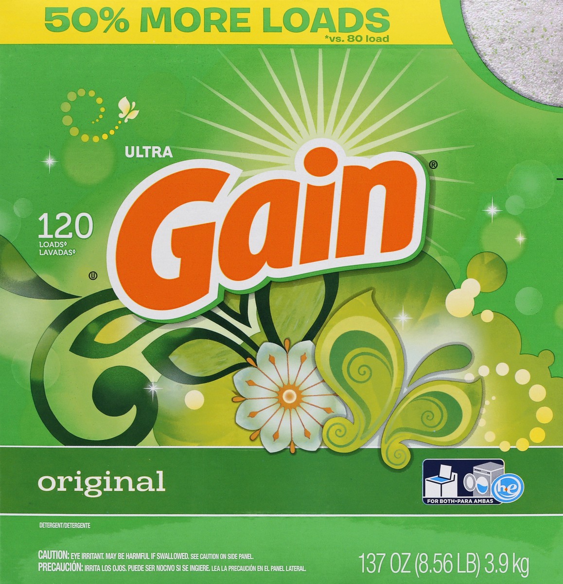 slide 5 of 9, Gain Original Powder Laundry Detergent, 137 Oz., 137 oz