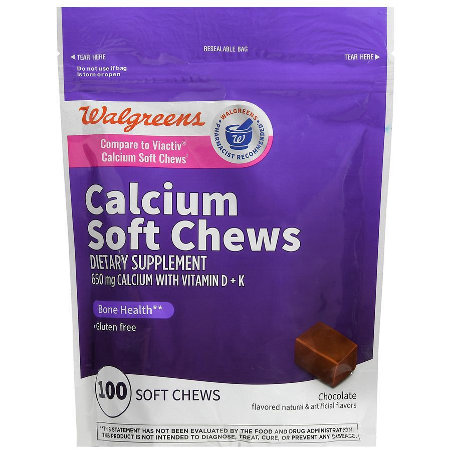 slide 5 of 5, Walgreens Calcium Soft Chews - Chocolate Chocolate, 100 ct