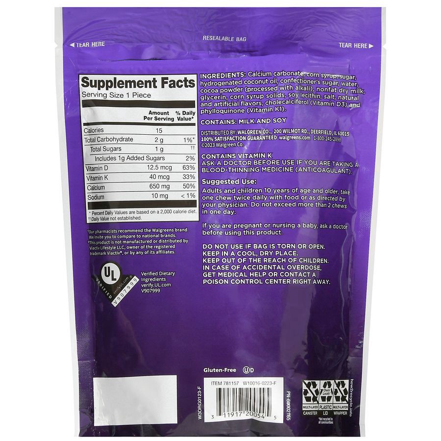 slide 4 of 5, Walgreens Calcium Soft Chews - Chocolate Chocolate, 100 ct