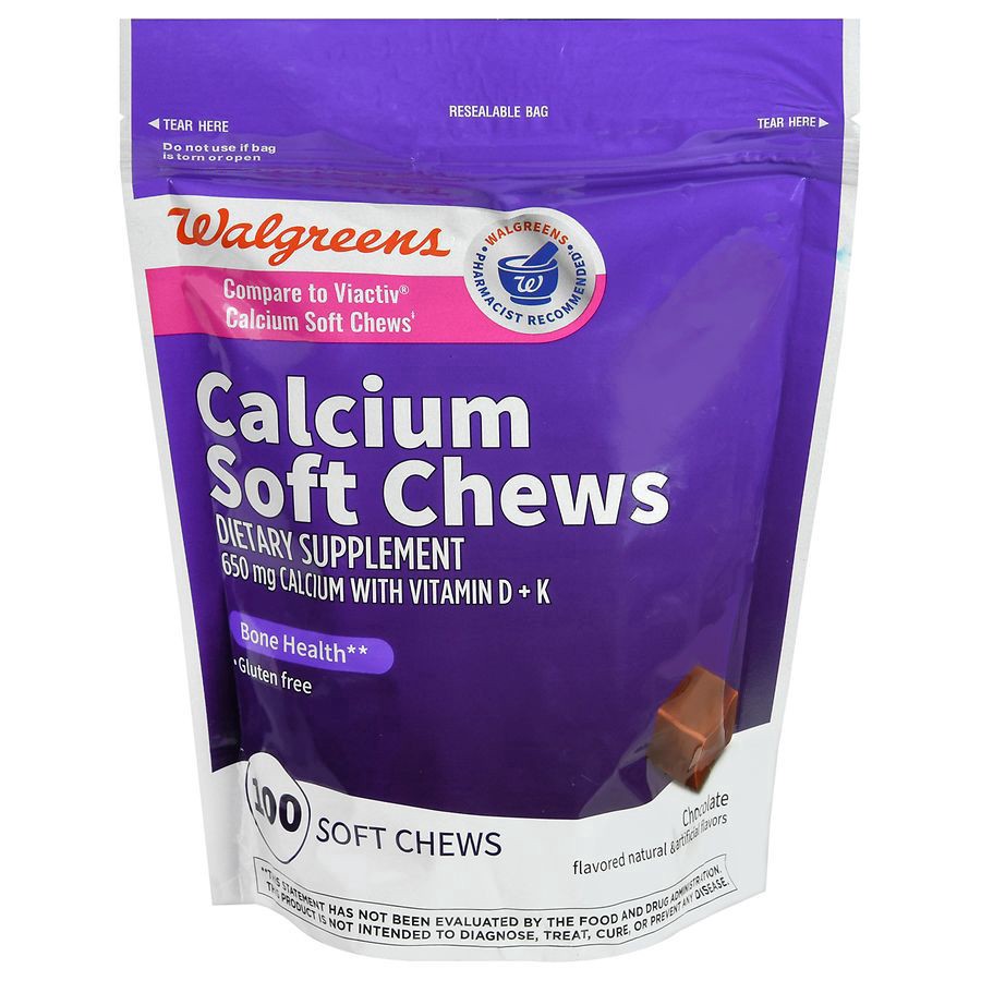 slide 1 of 5, Walgreens Calcium Soft Chews - Chocolate Chocolate, 100 ct