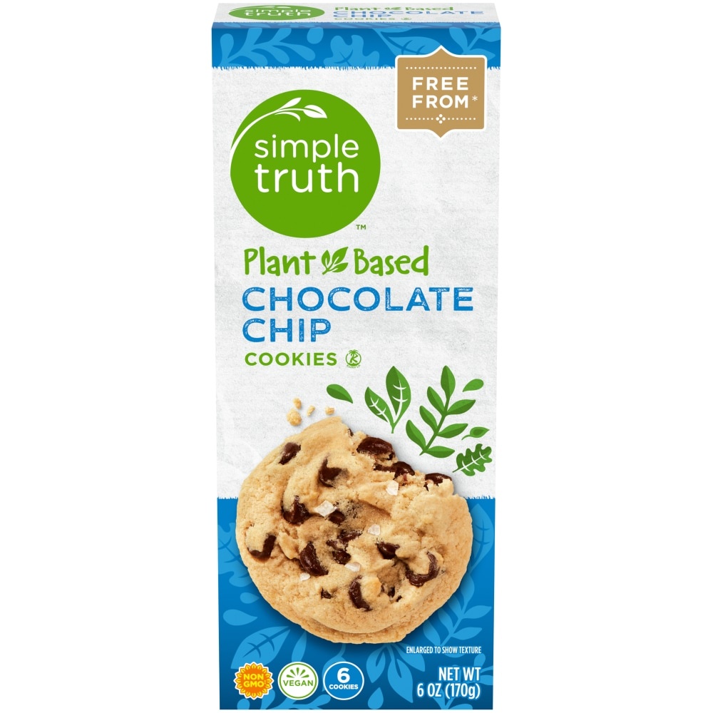 slide 1 of 1, Simple Truth Plant-Based Chocolate Chip Cookies, 6 oz