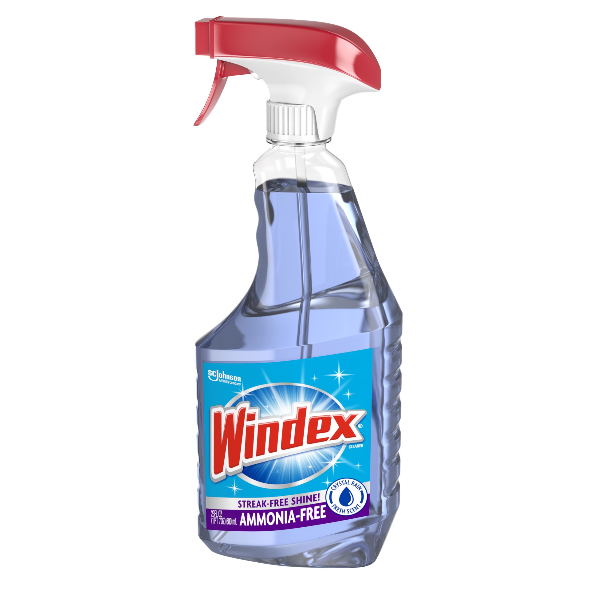 slide 4 of 5, Windex Ammonia-Free Glass Cleaner, Crystal Rain Scent, Spray Bottle, 23 fl oz, 