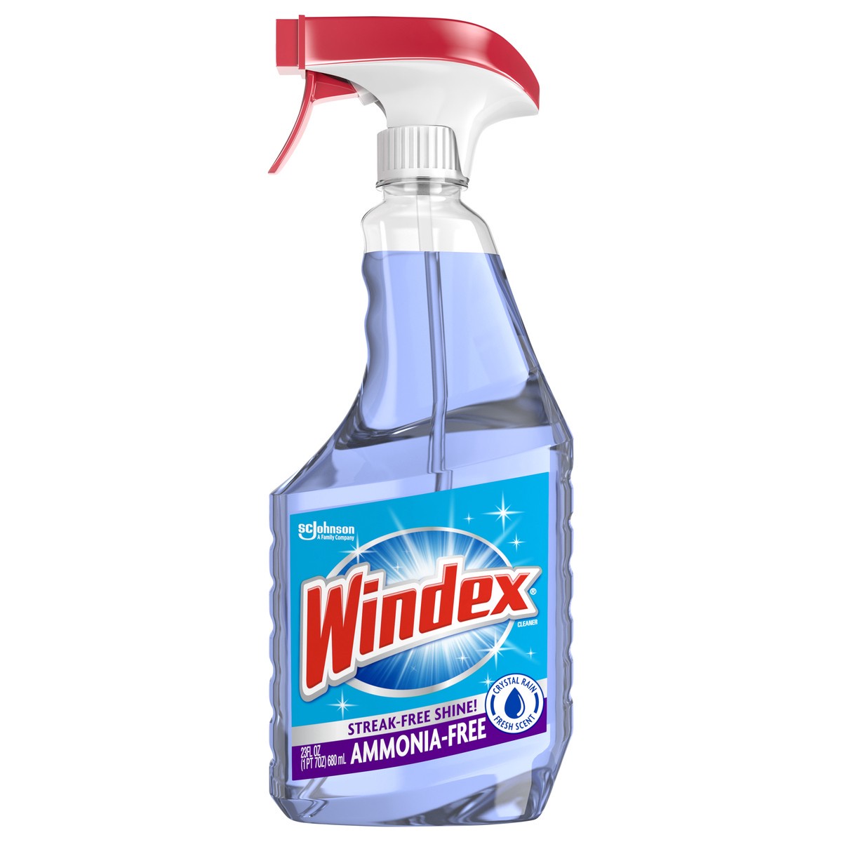 slide 1 of 5, Windex Ammonia Free Glass & Window Cleaner, Crystal Rain Scent, 23 fl oz, 23 fl oz
