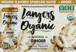 Langers Organic Sparkling Water Ginger - 8 ct; 12 oz