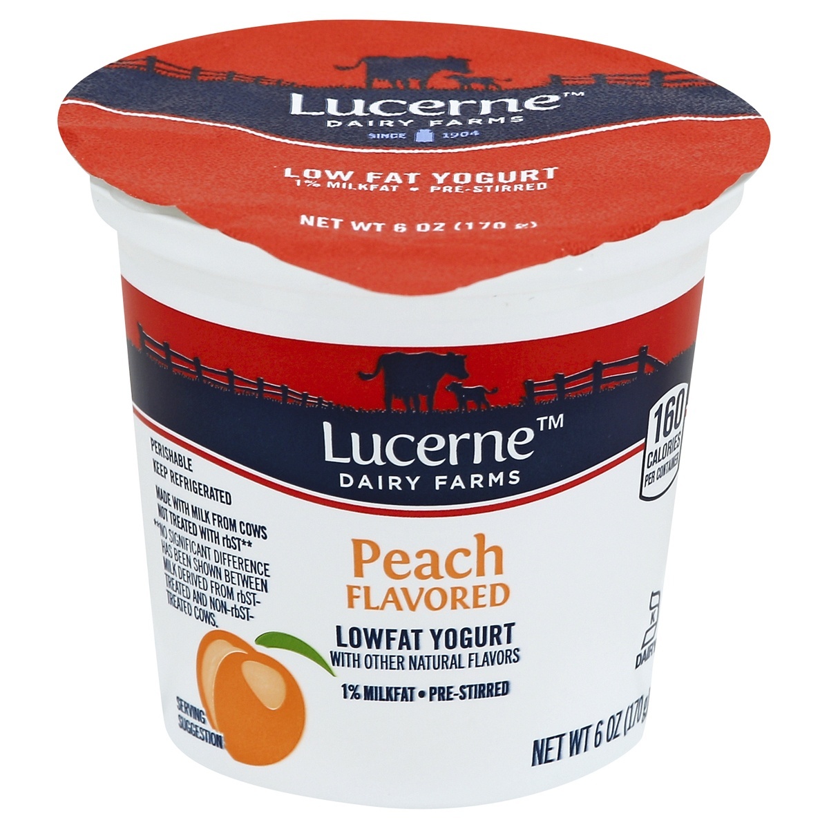 slide 1 of 3, Lucerne Dairy Farms Yogurt Lowfat Peach Flavored, 