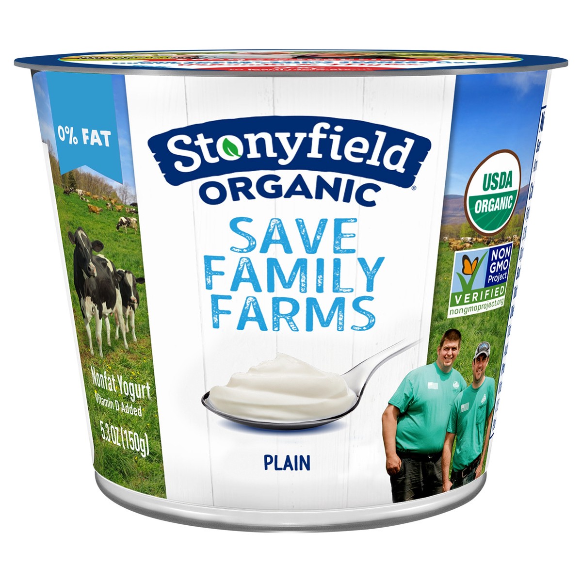 slide 1 of 10, Stonyfield Organic Plain Nonfat Yogurt 5.3 oz. Cup, 5.3 oz