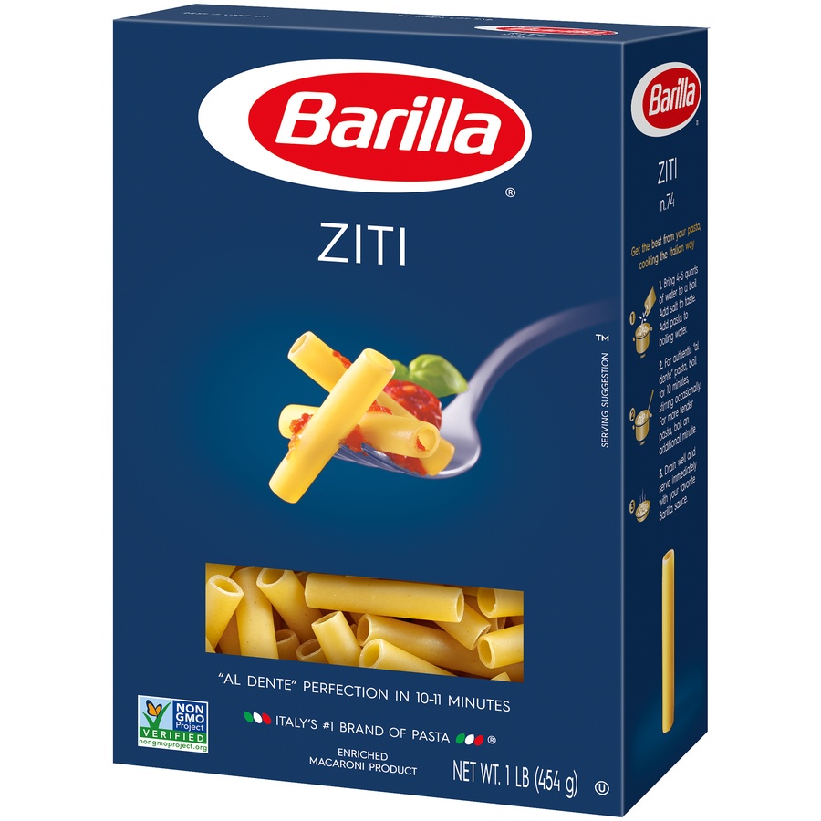 slide 3 of 8, Barilla Ziti Pasta, 16 oz