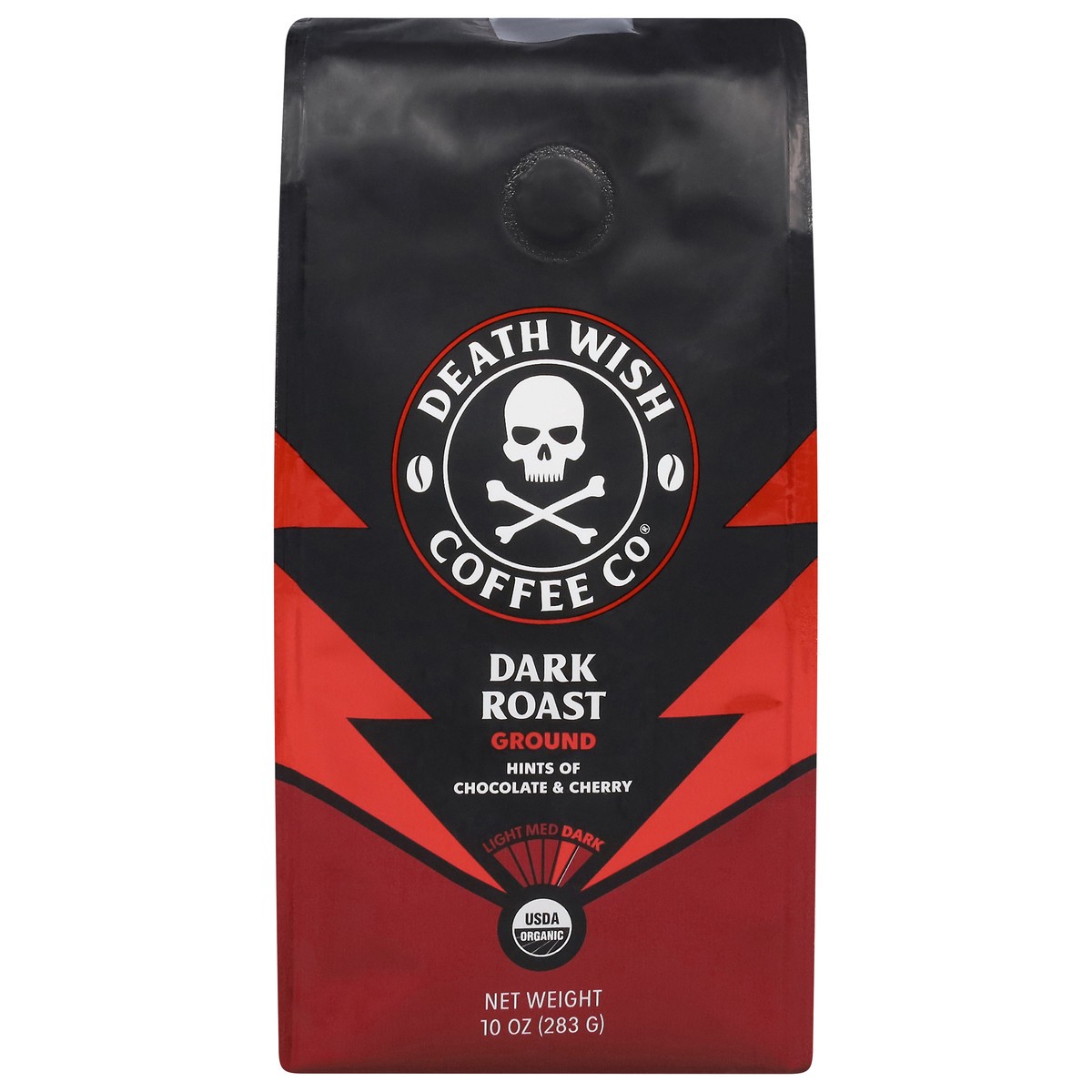 slide 3 of 13, Death Wish Coffee Co. Death Wish Coffee, Organic and Fair Trade, Dark Roast, Ground Coffee, 10 oz, 10 oz