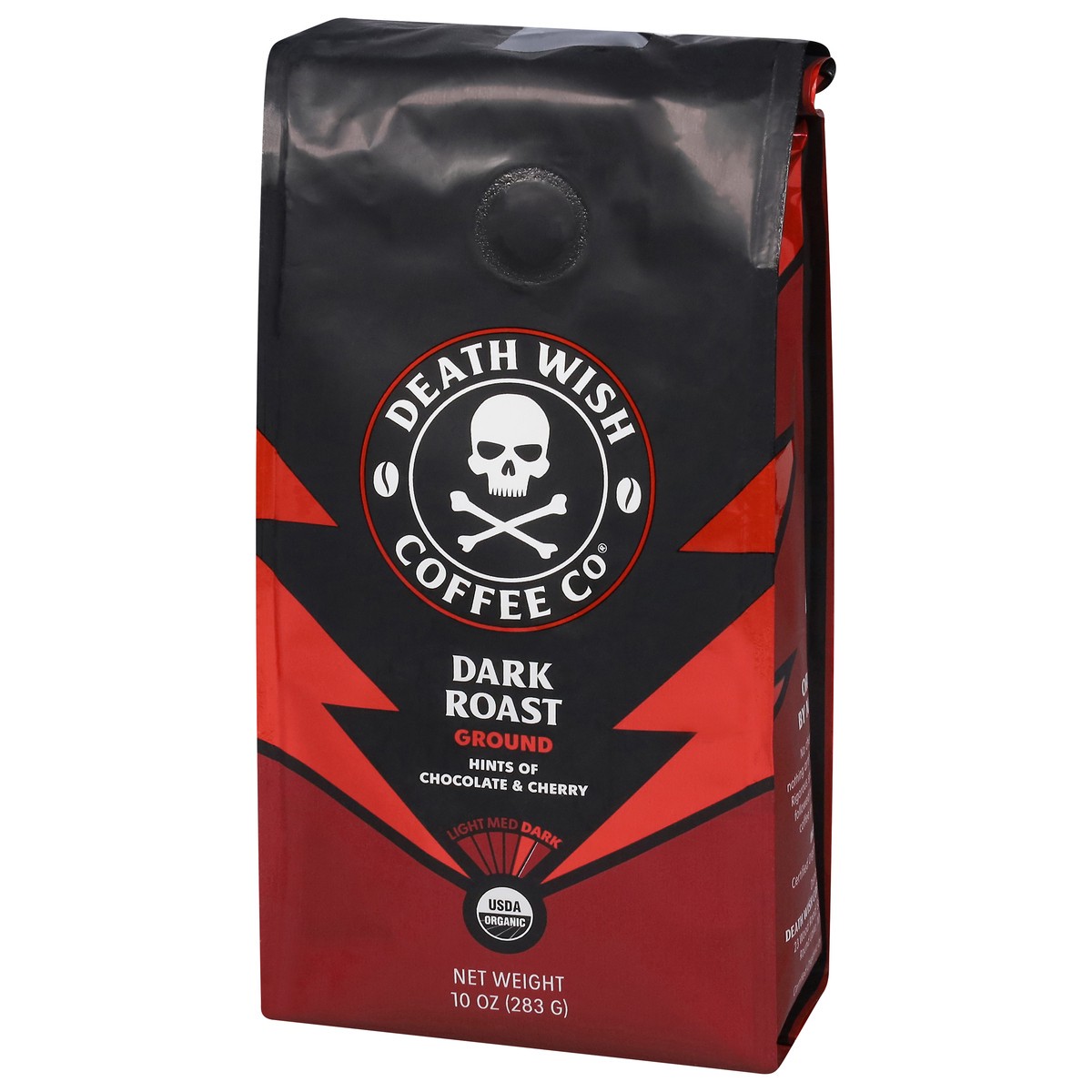 slide 12 of 13, Death Wish Coffee Co. Death Wish Coffee, Organic and Fair Trade, Dark Roast, Ground Coffee, 10 oz, 10 oz