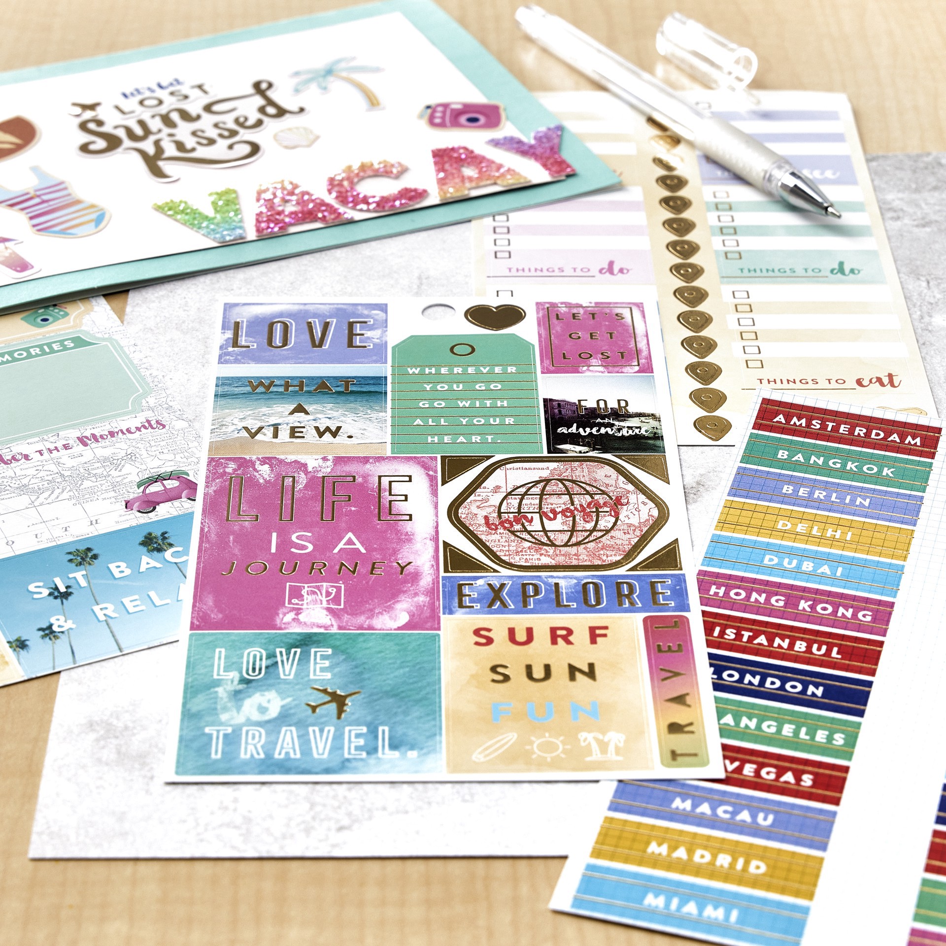 slide 4 of 4, Travel Stickers By Recollections, 4 in x 7 in