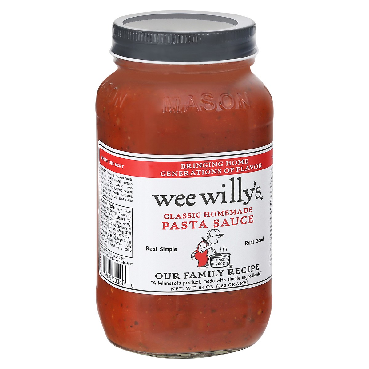 slide 8 of 12, Wee Willy's Our Family Recipe Pasta Sauce 24 oz, 24 oz