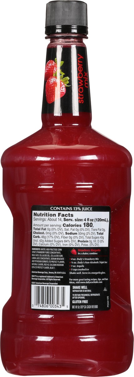 slide 10 of 11, Daily's Cocktails Strawberry Non-Alcoholic Cocktail Mix, 1.75 liter