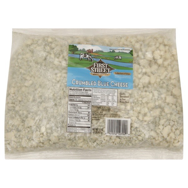 slide 1 of 1, First Street Crumbled Bleu Cheese - 2 lb, 2 lb
